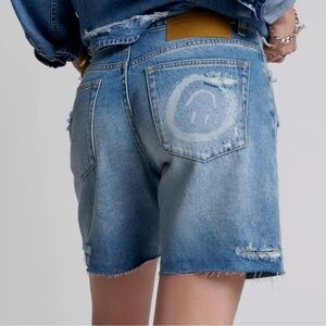 NWT ONE TEASPOON Jacksons Mid Waist Wide Leg Denim Shorts - Pacifica size 25